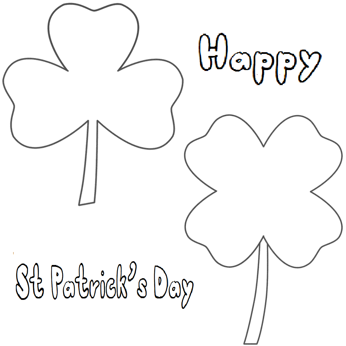 Printable Three Leaf Clover coloring pages